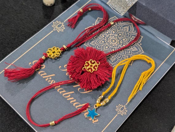 Bhai Bhabhi Kid Rakhi Combo Handmade Rakshabandhan Gift Set