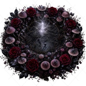 Dark Floral Clipart: 40 Gothic Fantasy Flowers PNG Set (Digital Download) image 8