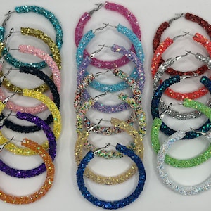 Glitter Rope Hoop Earrings
