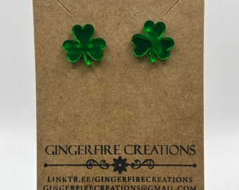 St. Patrick's Day Clover Stud Earrings