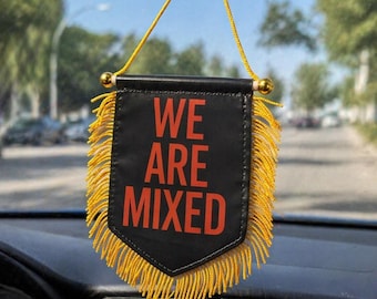 Bandera para espejo retrovisor de Puerto Rico y República Dominicana / Bandera colgante PR DR / Pancarta para espejo retrovisor / Regalo dominicano boricua / Decoración para coche