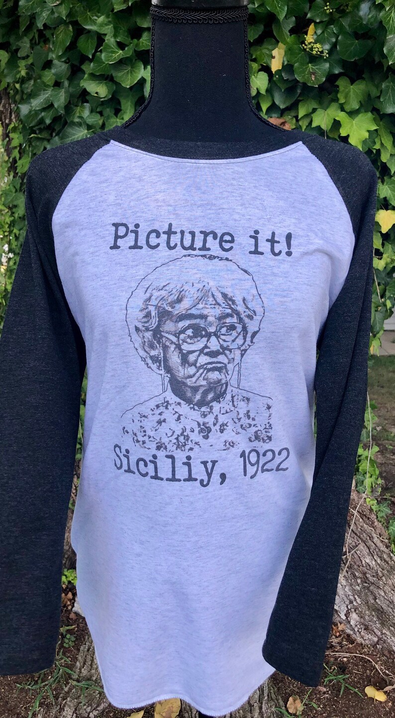 Picture It 1922 Sophia Petrillo Raglan Baseball T Shirt Golden Girls Shirt Golden Girls T Shirt Shady Pines T Shirt image 3