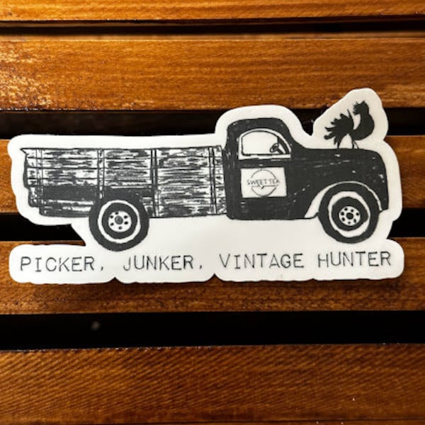 Picker, Junker, Vintage Hunter Waterproof/UV Resistant Sticker