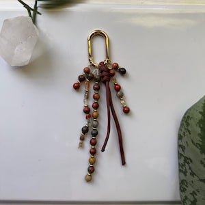 Fall’s Aura Bag Charm | Gemstone Charm | Beaded Bag Charm
