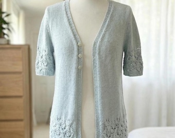 Seamless Summer Cardigan Knitting Pattern (XS-2XL / 32-50") | Top Down Cotton Jacket PDF