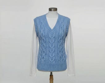 Chunky Cable Knit Vest Pattern (One Size) | DIY Turtleneck Tabard PDF