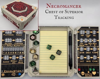 Scrigno del Negromante del Tracciamento Superiore - Vassoio per dadi di Dungeons and Dragons, tracciatore di personaggi e molto altro in un'unica comoda confezione!