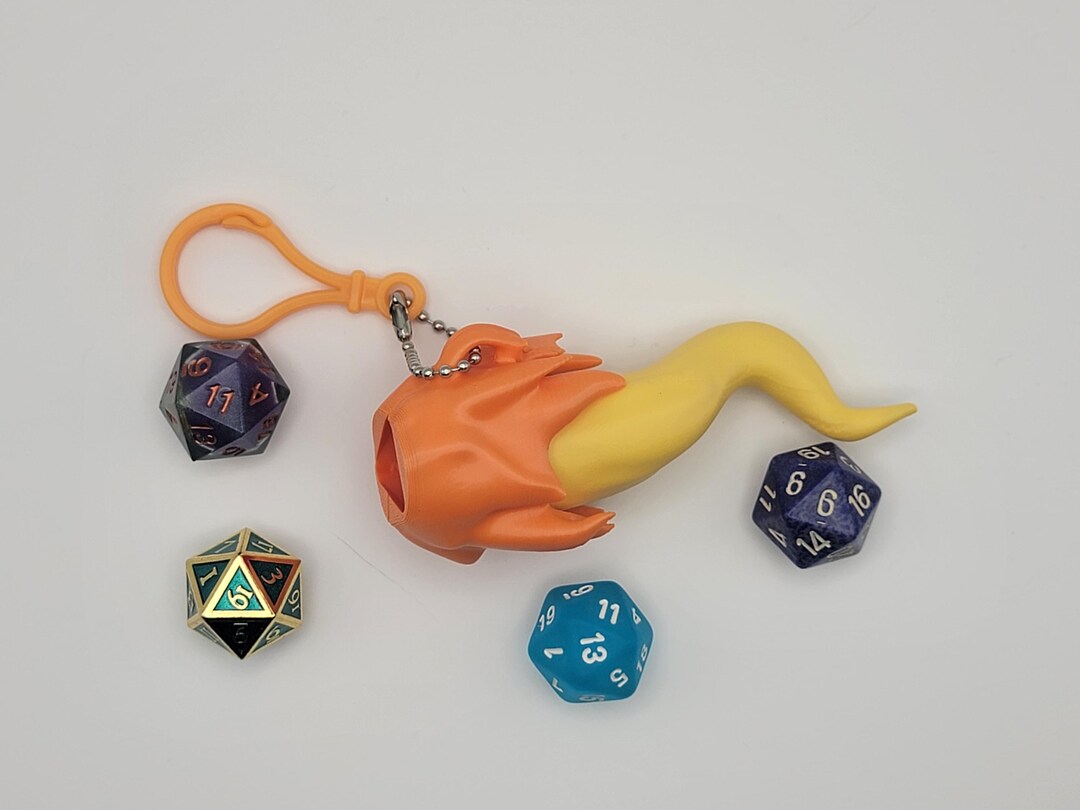 D20 Fireball Keychain Dice Display - Etsy