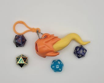 D20 Fireball Keychain Dice Display