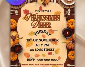 Thanksgiving Dinner Invitation