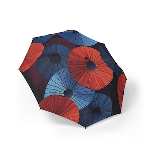 Paraguas floral vibrante: elegante accesorio para la lluvia, regalo elegante para ella, recuerdo de boda único, accesorio para exteriores, protección contra el sol y la lluvia.