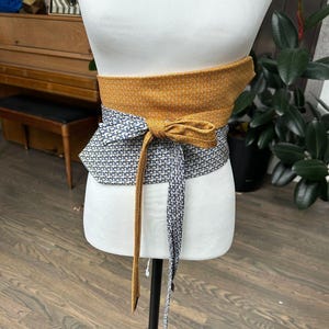 Upcycled Silk Dolphin Necktie Obi Belt | Handmade Men’s Tie Waist Belt | OOAK Make an Obi Belt From Neck Ties | Upstyle main image 3