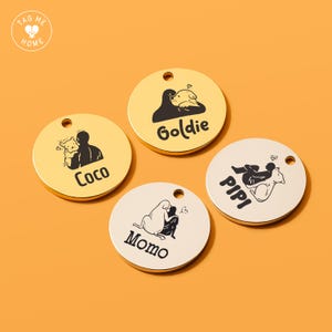 Engraved Dog Tag for Pets Custom Pet Name Tag Personalized Pet ID Tag Cute Dog Name Tag Pet Gift for Dog Lovers