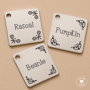 Custom Dog Tags - Minimalism Design Tag Personalized Dog Name Tag Cat Name Tag Engraved Dog ID Tag Custom Cat Tag Cat ID Tag