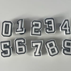 Black & White Numbers - Jibbitz Charms for Crocs shoes Alphabet Letters Initials
