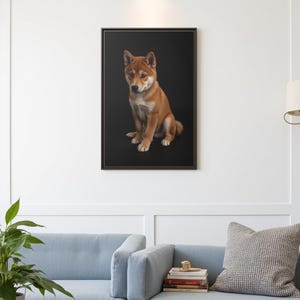 Shiba Inu Puppy Portrait: Vertical Canvas Wall Art, Japanese Breed