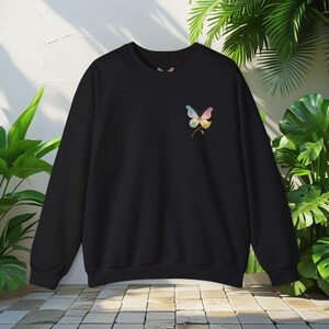 Butterfly Crewneck Sweatshirt: Unisex Cotton-Blend Pullover for Nature Lovers