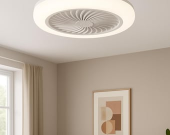 Ceiling fan LED light remote control silent 3 speeds