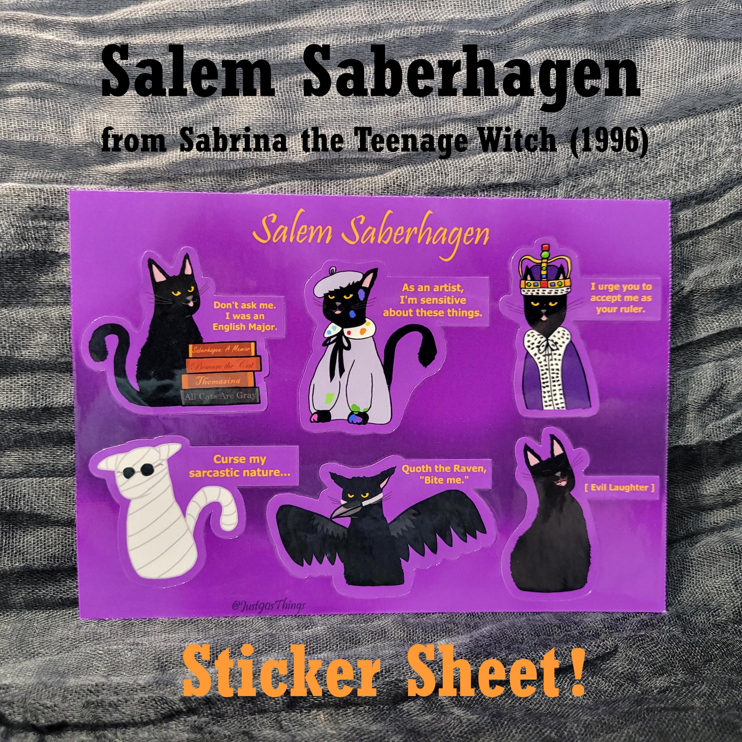 黒*猫様 90s hoshihime butterfly souvenir ja Salem Black Cat Sticker Sheets Sabrina the Teenage Witch 90s