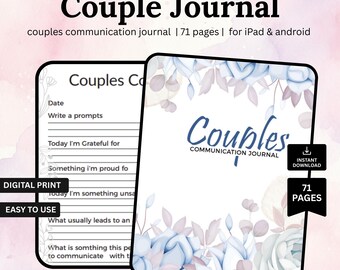 Couples Communication Journal Printable | Relationship Workbook PDF | Daily Gratitude and Reflection Planner | Partner Connection Journal