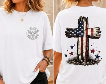 America 250 Birthday Celebration Tee, Patriotic Christian Tee, Faith Freedom Mountains Shirt, 1776 to 2026 T-Shirt, Front Back Print t-shirt
