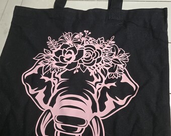 Floral Elephant Tote - Etsy