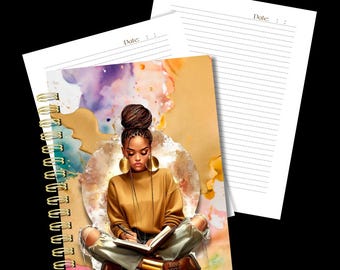 Diario per ragazze afrocentriche / Quaderno motivazionale, con rilegatura a spirale, quaderno per appunti