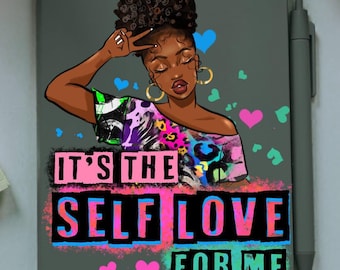 Self Love Journal for Black Women | Empowering Afrocentric Notebook with Affirmation Art | Aesthetic Self-Care Diary | Motivational Journal