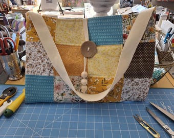Ręcznie robiona torba typu tote z patchworku
