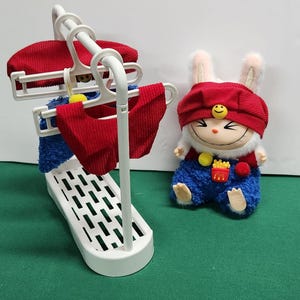 Cute RED & BLUE OUTFIT for Labubu - Cute Doll Outfit - Labubu Clothes - Labubu Outfit (3 Piece Outfit)