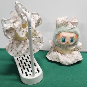 Cute DRESS OUTFIT for Labubu - Cute Doll Outfit - Labubu Clothes - Labubu Outfit (Dress & Clip Bow)