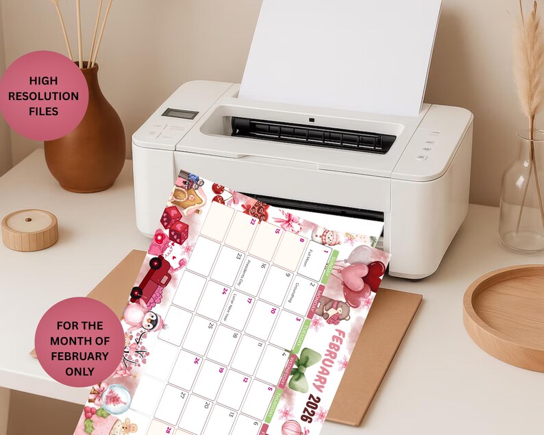 Editable February 2026 Calendar Monthly Planner for Kids School Work ...