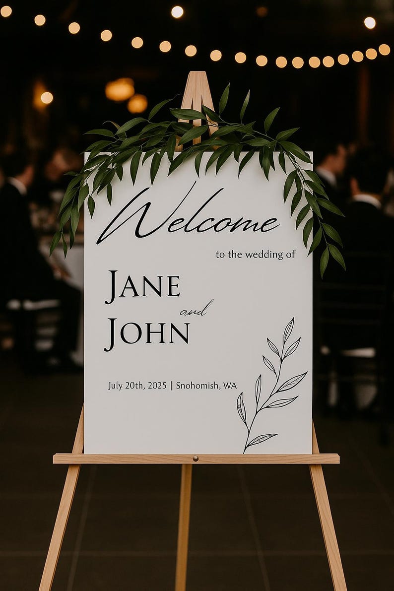 Editable Wedding Welcome Sign — Canva Template – Neutral&minimalist ...