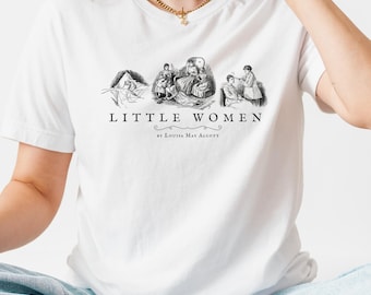 Little Women 100 % Cotton Shirt: Vintage Book Art Tee, Louisa May Alcott