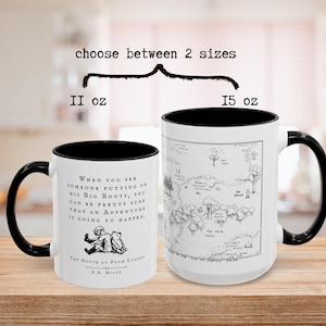Winnie the Pooh Hundred Acre Woods Map Mug | Classic A.A. Milne Book Lover Gift | Adventure Quote