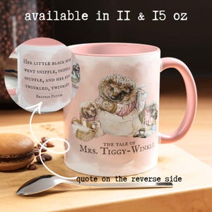 Mrs. Tiggy Winkle Hedgehog Mug | Beatrix Potter Cup | Literary Mug | Book Lover Gift | Cottagecore Tea Cup | Vintage Illustration Mug