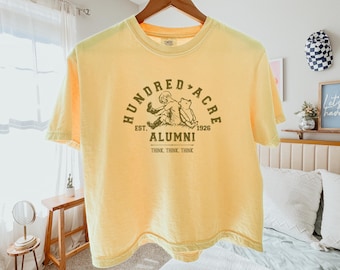 Winnie the Pooh Comfort Colors® Women's Boxy Tee | Hundred Acre Alumni Boxy Tee | Literary Graphic Tee | Book Lover Gift | Cozy Reader Shirt