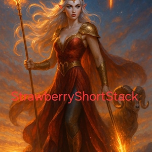 Aries Empress – Zodiac Fantasy Phone Wallpaper (PNG Download)