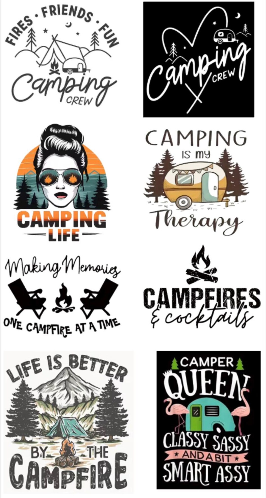 Sticker Over Computer Campera Camping Sticker Sheet – Waterproof Vinyl Decals for Laptop, Tumbler ...