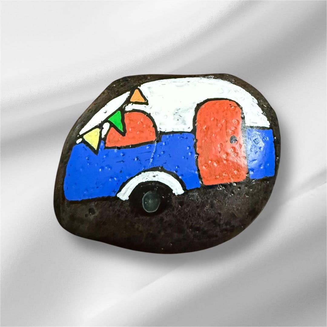 Painted Rocks Rv Hand-painted RV Rock: Adventure Decor - Indoor/outdoor Display - Etsy