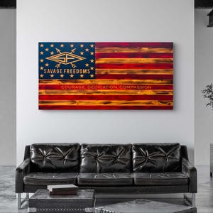 Handcrafted American Wood Flag | Customizable | Rustic Patriotic Wall Art