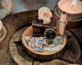 Prosperity Tarot Reading Diorama: Handmade Witchy Decor, Spiritual Gift