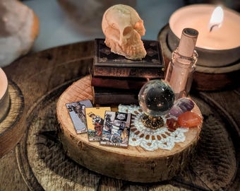 Renewal Tarot Reading Diorama: Handmade Witchy Decor, Spiritual Gift
