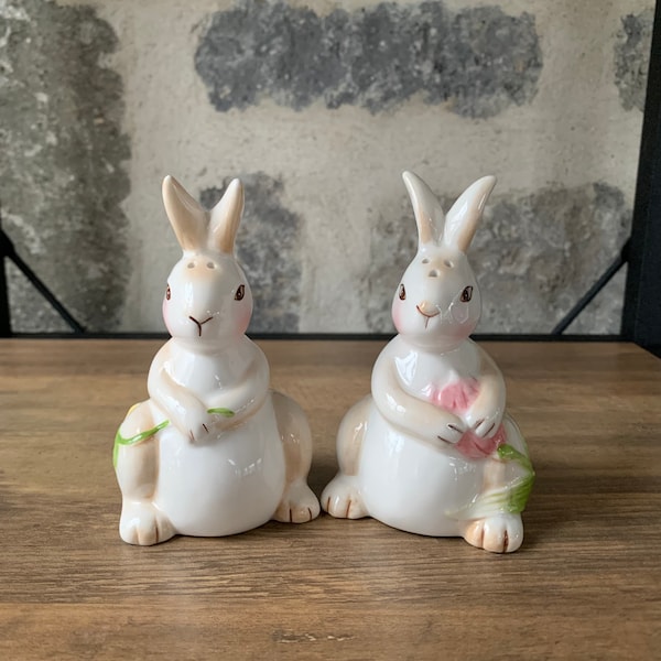 Salt and Pepper Shakers Vintage Rabbits Etsy