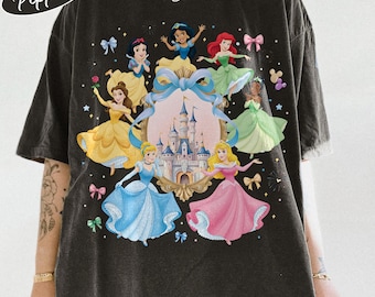 chemise princesse Disney vintage, chemise Magical Kingdom, t-shirt princesse amis, chemise de vacances château fantastique, cadeau princesse