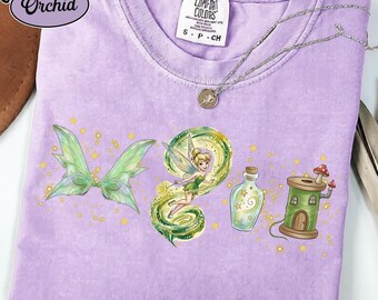 Camiseta vintage de Campanilla de Disney de Comfort Colors, camiseta de la princesa Campanilla, camiseta retro de princesa Disney Y2K, camiseta estilo hada.