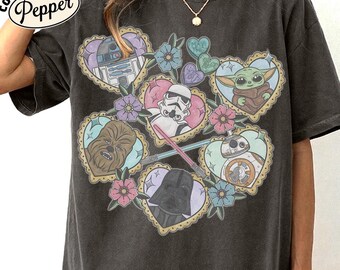 Camiseta con estampado de pegatinas espaciales de Star Wars, camiseta con parche galáctico, regalo para fans de Star Wars