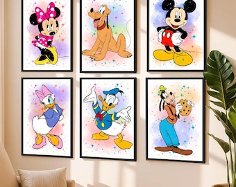 Character Wall Art Poster Iconic Mickey Minnie And Friends Decor Poster Boy Bedroom Decor Girls Bedrooms Decor Kids Prints Gifts For Fan