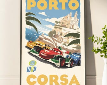 Cars Movie Poster Lightning McQueen Radiator Springs Poster McQueen Piston Cup Disneyland Decor Wall Art Poster