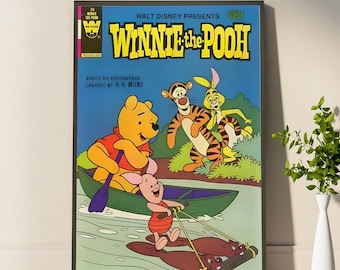 Vintage Winnie The Pooh Comic Art Print Poster Classic Winnie The Pooh And Friends Artwork Wall Decor Gifts For Fan